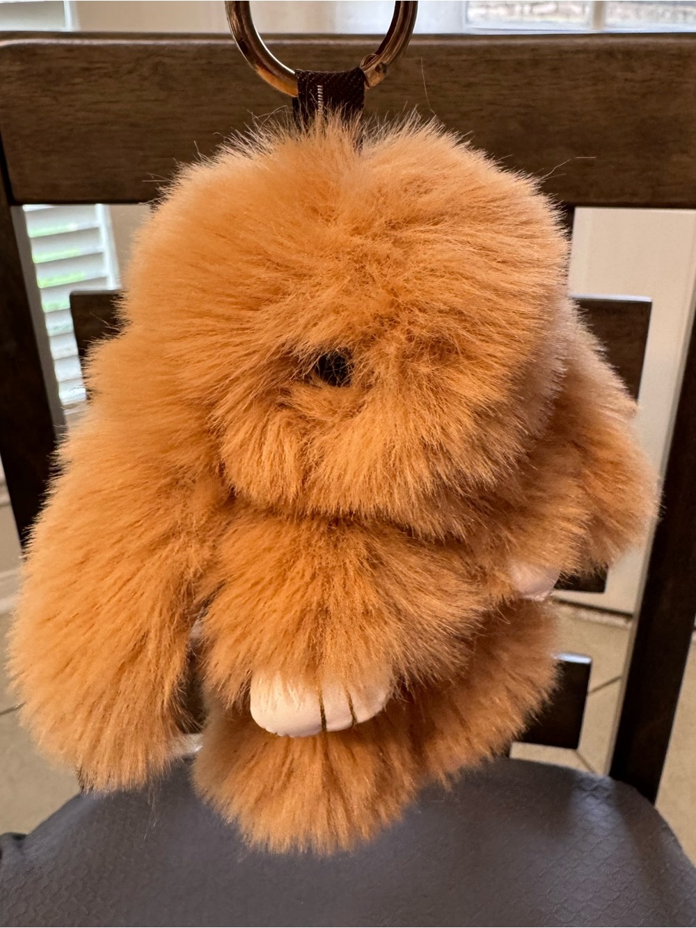 Fluffy Rabbit Keychain (Brown) - Picture 2 of 7